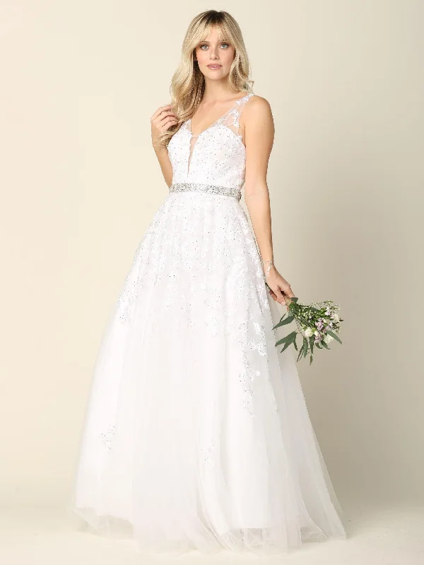 Bridal Long Gown Sleeveless Wedding Dress