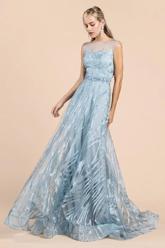 Andrea & Leo CDA0106 Butterfly Wing Long Prom Dress