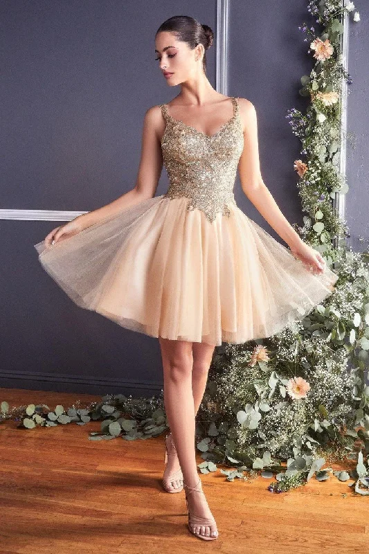 Champagne Gold 2XL Cinderella Divine CD9239 Short Dress Homecoming Sale