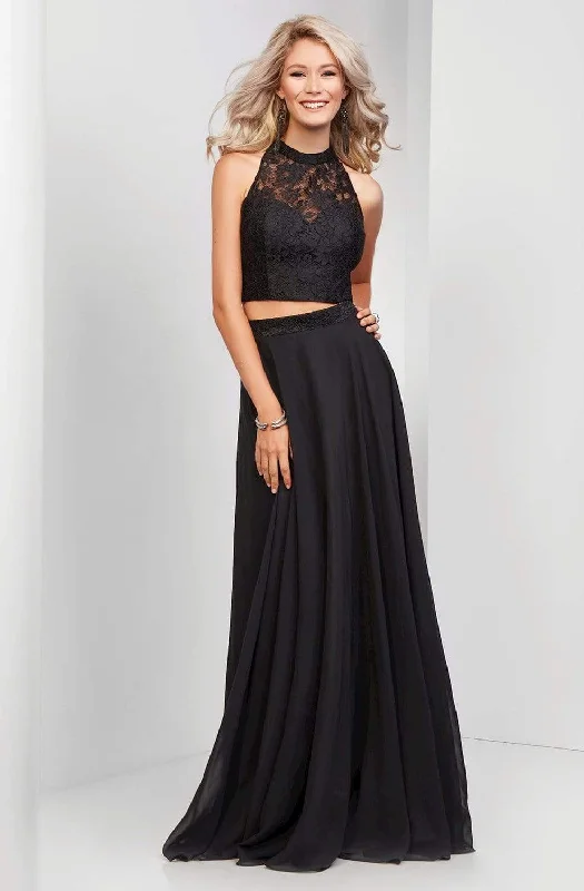 Clarisse - 3427 Lace Halter Two-Piece Prom Gown