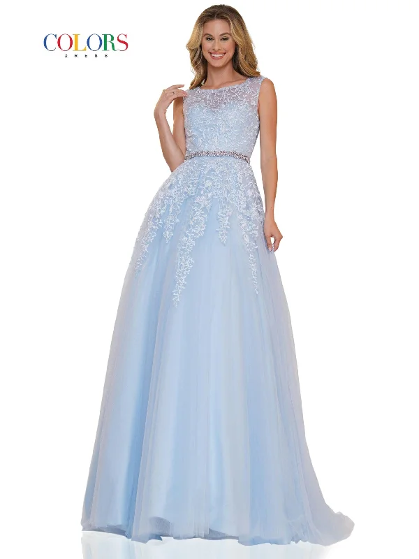 Colors 2744 Colors Long Formal Beaded Prom Ball Gown