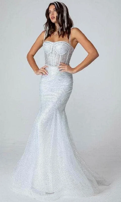 Eureka Fashion - 9911 Sleeveless Glitter Trumpet Prom Gown