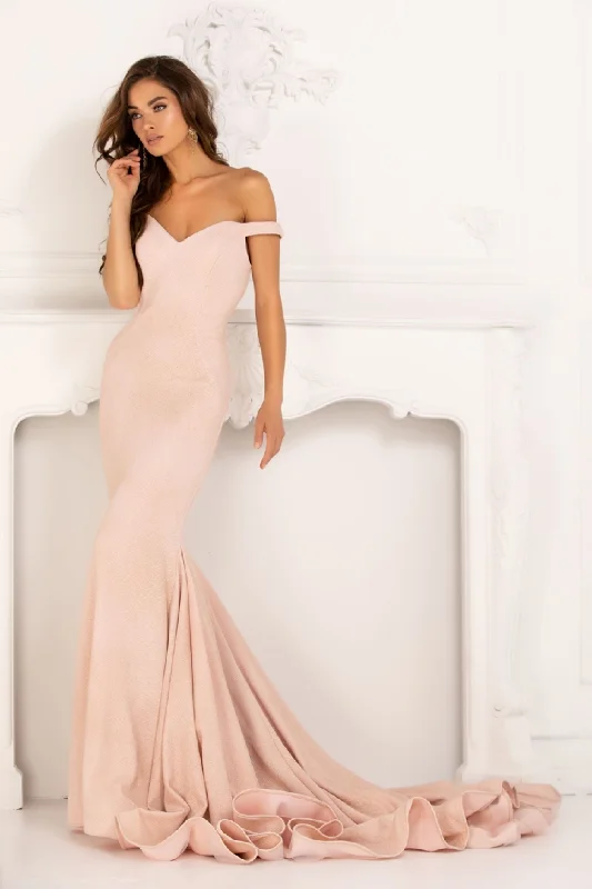 Jersey Off Shoulder Mermaid Dress by Lucci Lu 28068