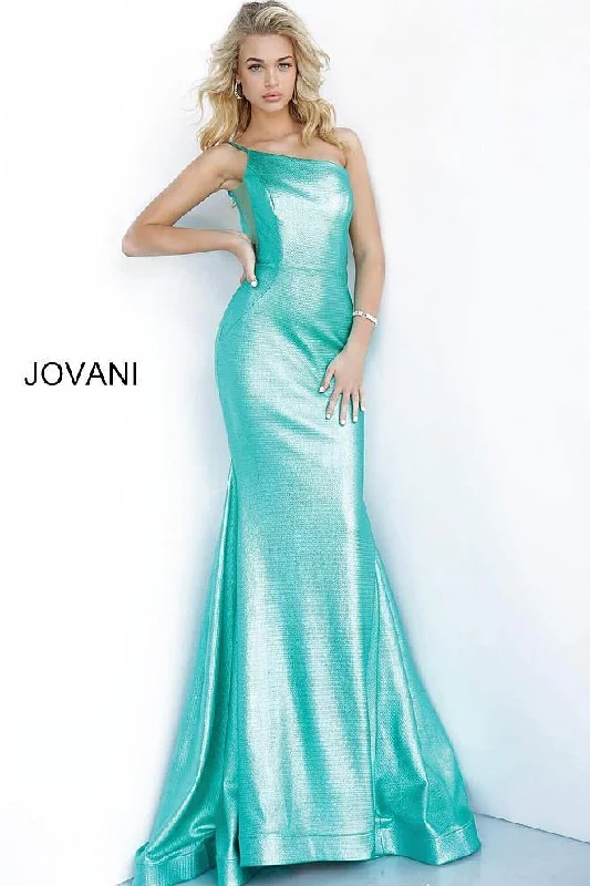 Jovani 02136 Prom Long One Shoulder Evening Dress