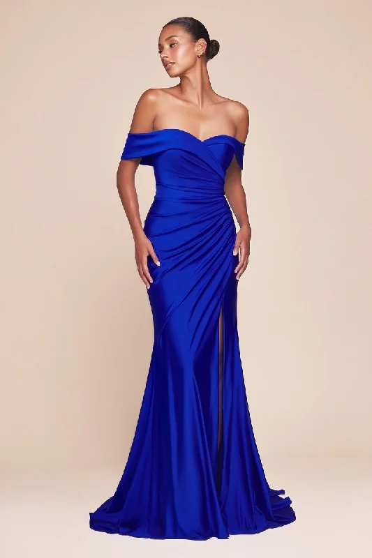 KAILA Off Shoulder Silky Bridesmaid Semi Formal Dress