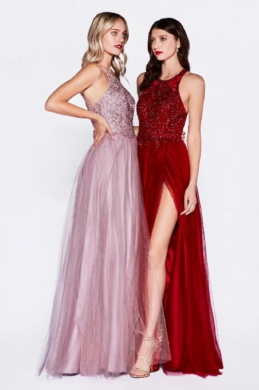 Cinderella Divine CD0145 Long Prom Dress Halter Evening Gown