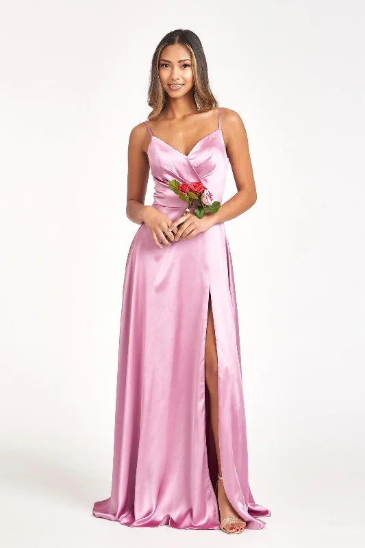 Long Spaghetti Strap Bridesmaid Dress