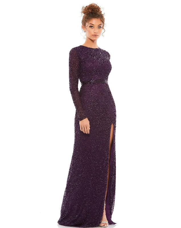 Mac Duggal 5056 Formal Beaded Long Sleeve Dress