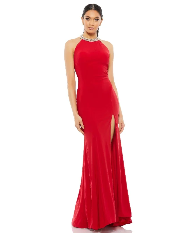 Mac Duggal 25572 Prom Long Formal Fitted Halter Gown