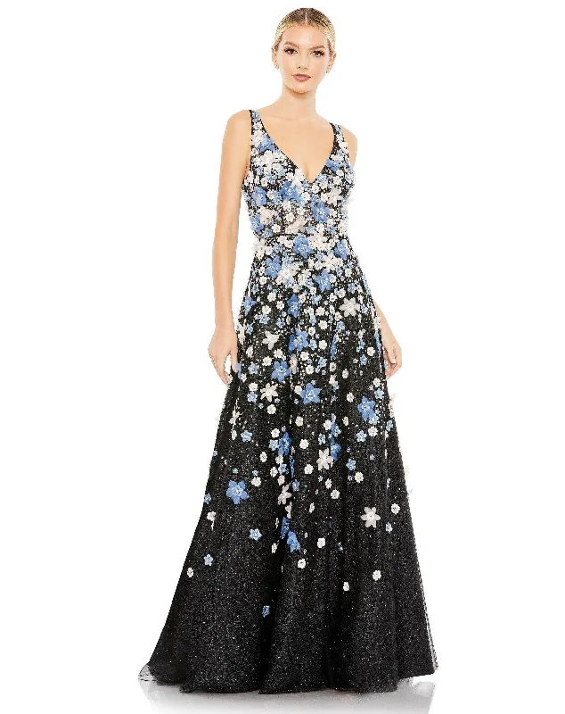 Mac Duggal 11169 Prom Long Sleeveless Floral Dress