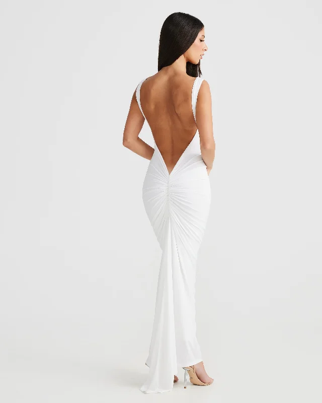 MÉLANI The Label SABIA Ruched Bum Backless Dress