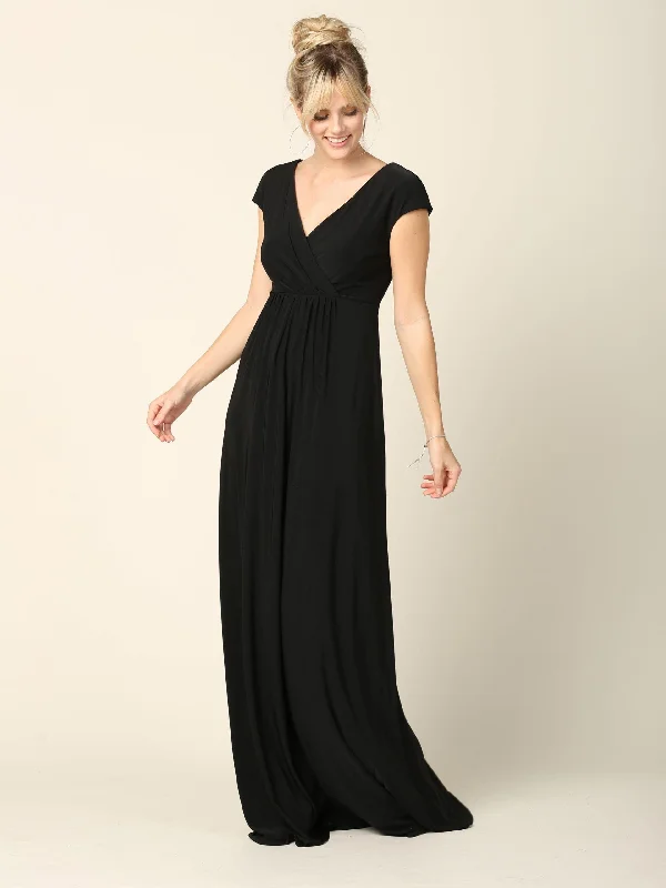 Mother of the Bride V Neck Long Formal  Dress