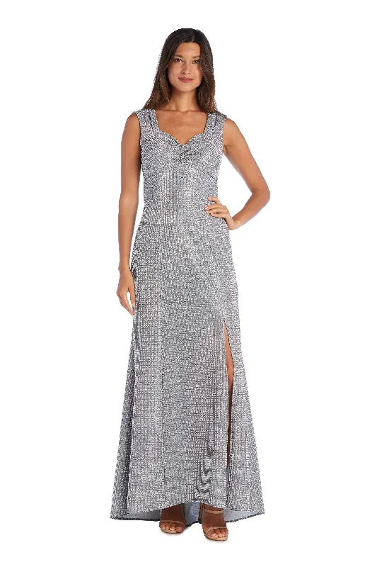 R&M Richards 5953 Long Formal Sleeveless Metallic Dress