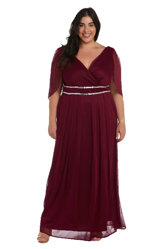 R&M Richards 2770W Long Plus Size Capelet Dress