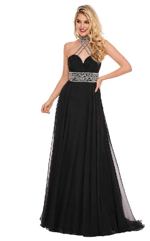 Rachel Allan Long Halter Prom Chiffon Dress 6421