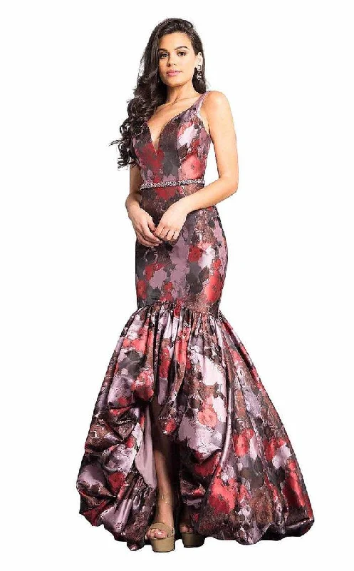 Rachel Allan High Low Floral Mermaid Prom Gown 8357