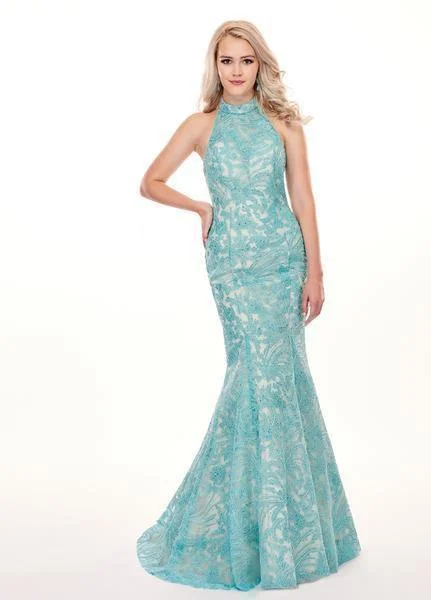 Rachel Allan Long Halter Mermaid Prom Dress 6496