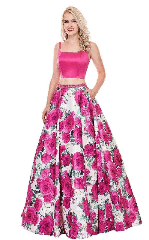 Rachel Allan Prom Long 2 Piece Floral Ball Gown 589