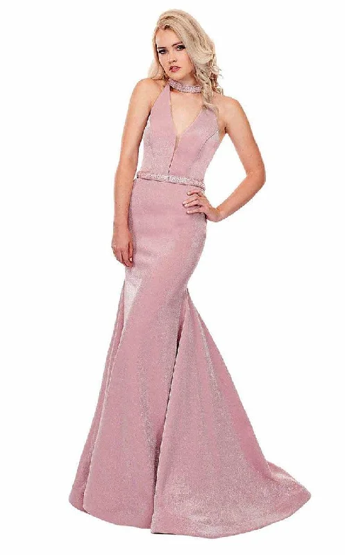 Rachel Allan Prom Long Halter Mermaid Dress 6436