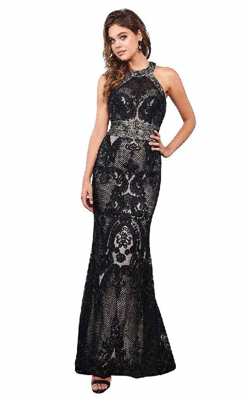 Rachel Allan Prom Long Halter Mermaid Dress 6462