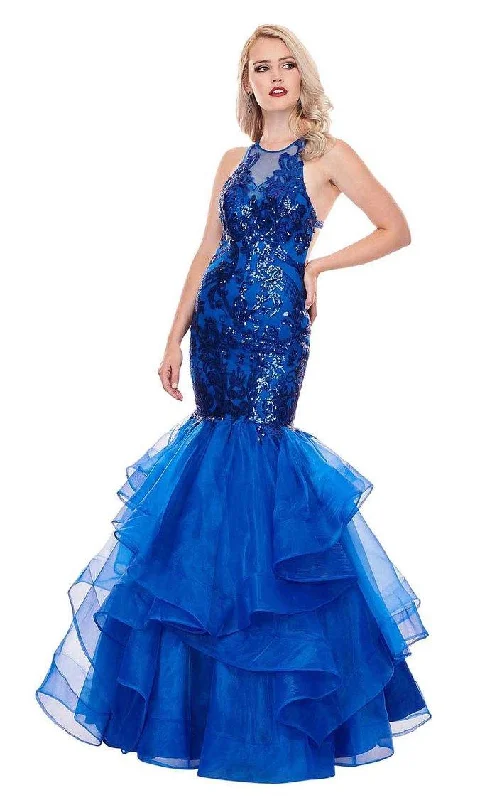 Rachel Allan Prom Long Halter Mermaid Dress 6582