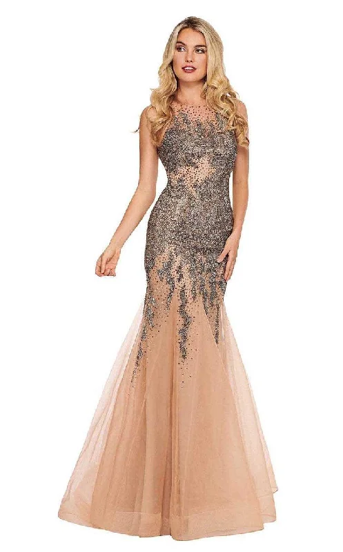 Rachel Allan Prom Long Halter Trumpet Dress 6452