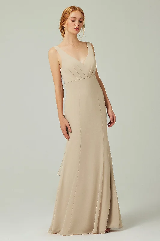 Sheath-Column Floor Length Chiffon Bridesmaid Dress CB0314