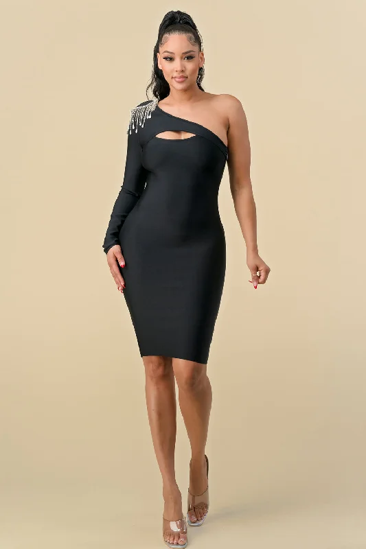 Short One Shoulder Fitted Dress