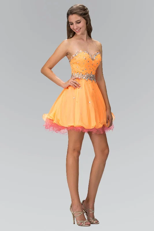 Short Strapless Homecoming Prom Dress