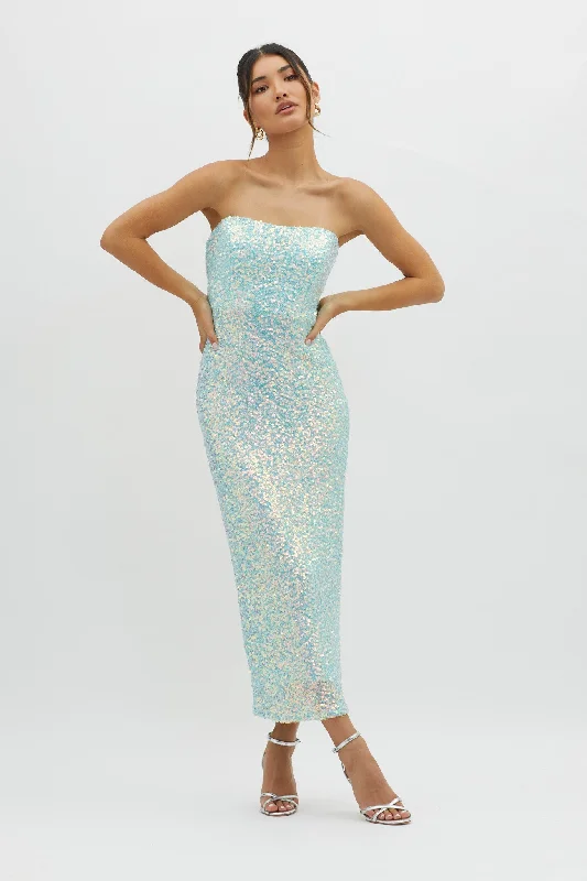 C'est Moi Sequin Laced Back Blue