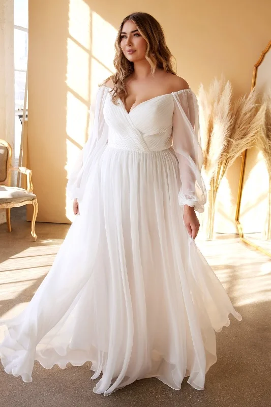 Cinderella Divine 243WC Long Plus Size A Line Wedding Dress