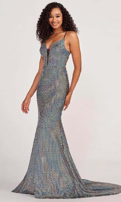 Colette for Mon Cheri CL2071 - Iridescent Polka Dotted Trumpet Gown