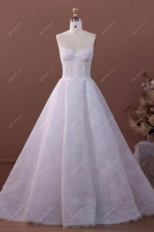 Lace Sweetheart Corset Puffy A-line Wedding Gown