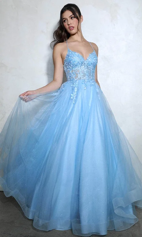 Eureka Fashion 9960 - V-Neck Embroidered Ballgown