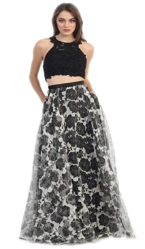 Eureka Fashion - Two Piece Floral Evening Gown