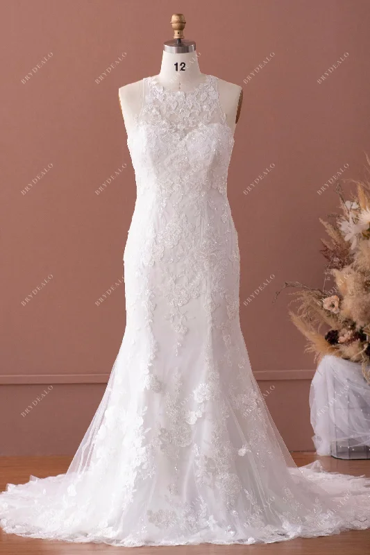 Elegant Sequin Lace Mermaid Wedding Dress