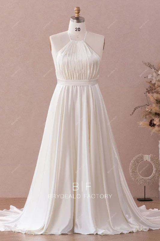 Ivory Charmeuse Satin Plus Size Bridal Party Dress