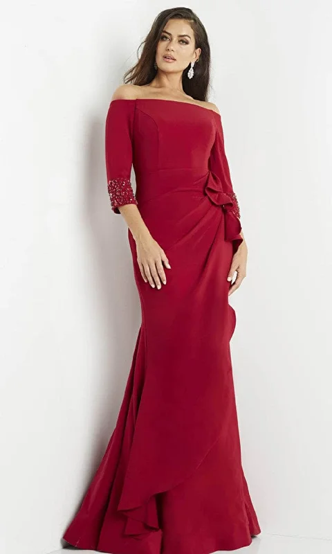 Jovani 08699 - Quarter Sleeve Off-Shoulder Mother of the Groom Dress