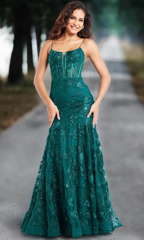 Jovani 38004 - Floral Embroidered Prom Gown