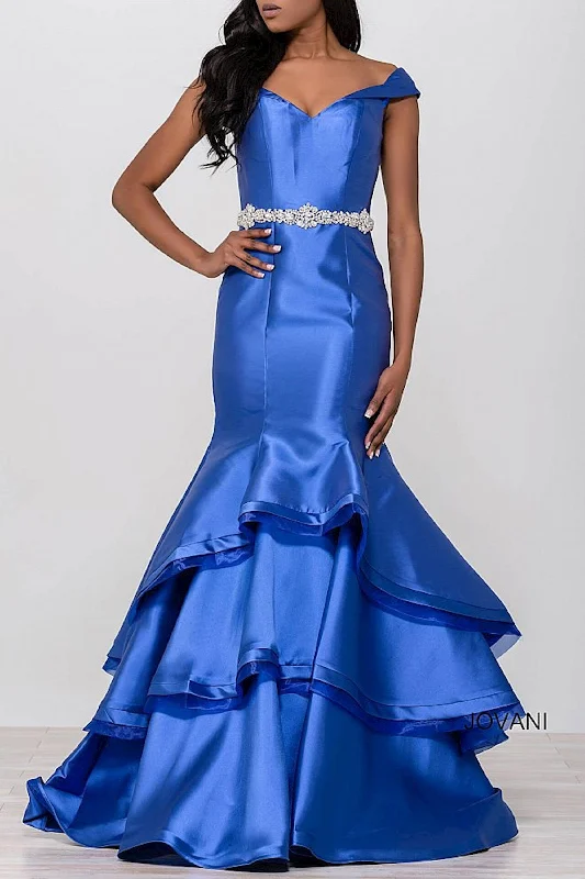 Jovani 48609 Off Shoulder Long Prom Dress