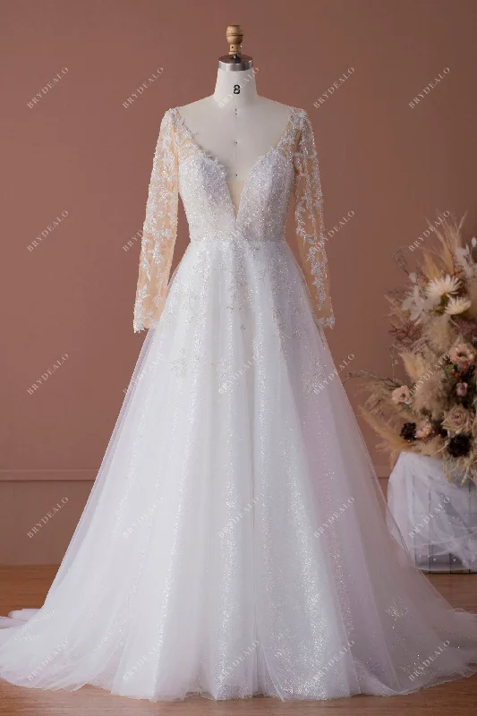 Illusion Sleeve Lace Wedding Dress