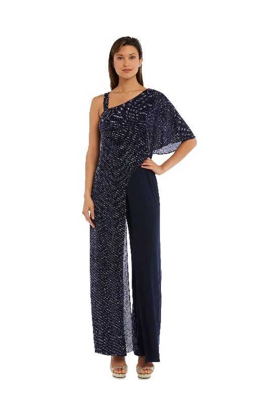 R&M Richards 3096P Formal Asymmetric Petite Jumpsuit