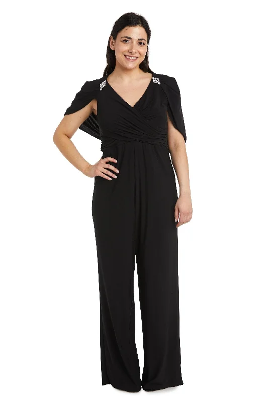 R&M Richards 2460P Petite Capelet Jumpsuit Formal