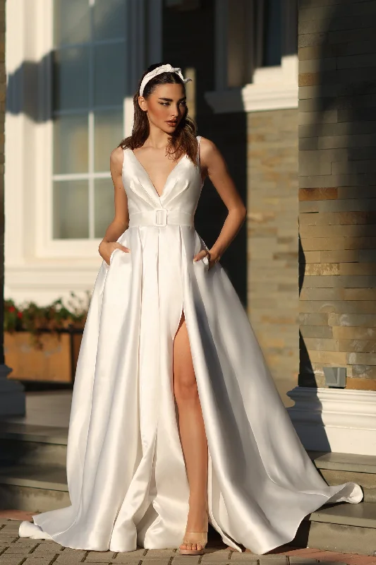 Tina Holly BB209W A Line Long Ball Gown Wedding Dress