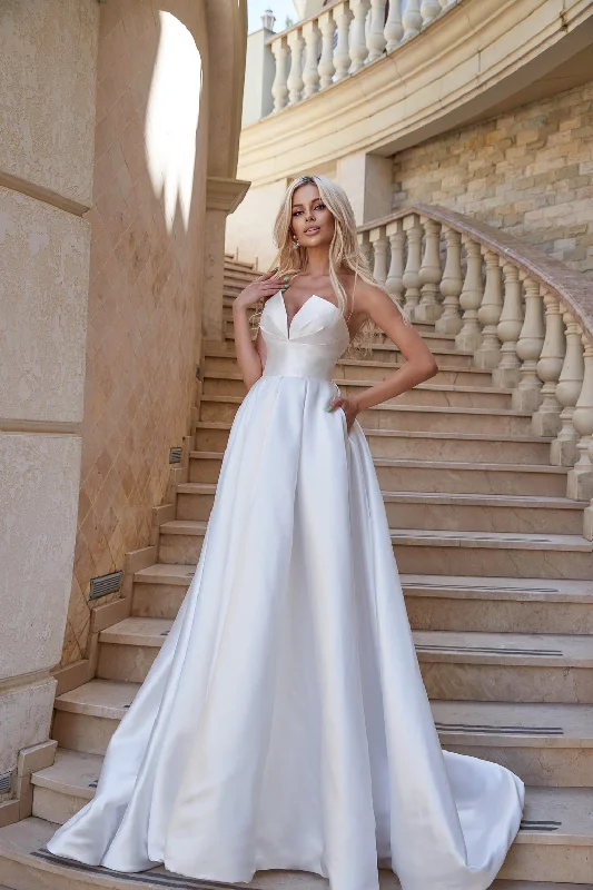 Tina Holly TA611W Long Ball Gown Simple Wedding Dress