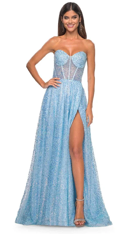 La Femme 32136 - Sweetheart Illusion Waist Prom Gown