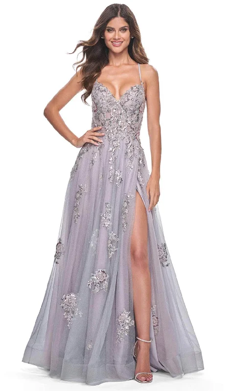 La Femme 32200 - Sequin Embellished Sleeveless Prom Gown